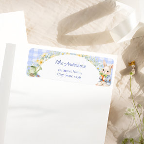 Bunny Rabbit Boy Baby Shower Return Address Label