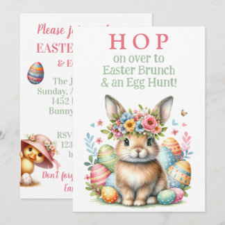 Bunny Rabbit Brunch and Easter Egg Hunt Invitation