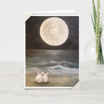 Bunny Rabbit Card - I Love You To The Moon... by hop4joy at Zazzle