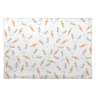 Bunny Rabbit Carrot Large Pattern Placemat
