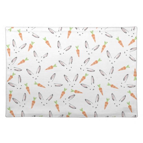 Bunny Rabbit Carrot Large Pattern Placemat