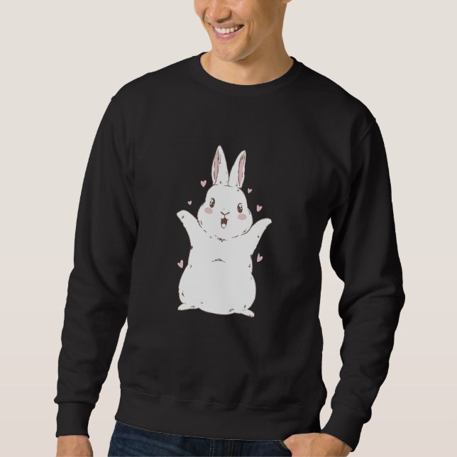 Bunny Rabbit Christmas New Year cute Sweatshirt (Front)