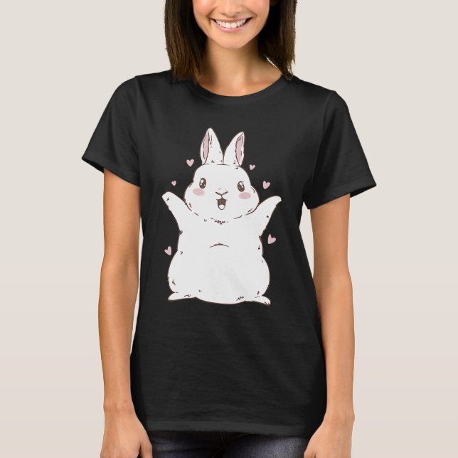 Bunny Rabbit Christmas New Year cute T-Shirt (Front)