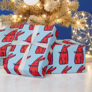 BUNNY RABBIT CHRISTMAS OR BIRTHDAY WRAPPING PAPER