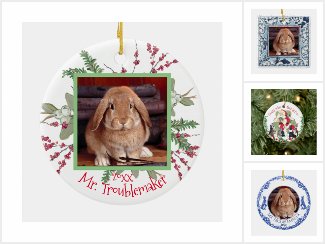 Bunny Rabbit Christmas Ornaments to Customize