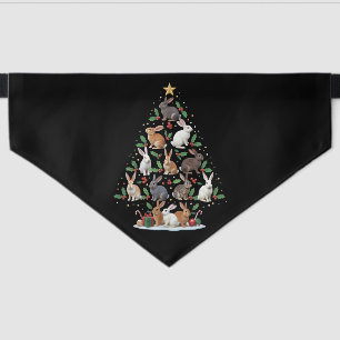 Bunny Rabbit Christmas Tree Lights Pet Animals Bandana Collar