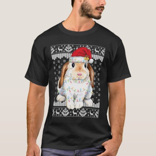 Bunny Rabbit Christmas Ugly Sweater Funny Xmas Tre