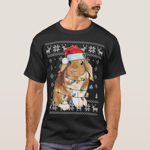 Bunny Rabbit Christmas Ugly Sweater Funny Xmas Tre