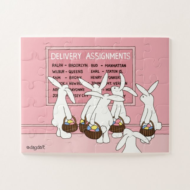 Bunny Rabbit Delivery Large Piece Jigsaw Puzzle (Horizontal)