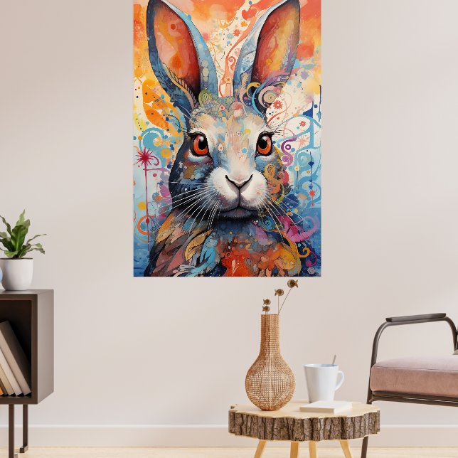 Bunny Rabbit Dreamscape On the alert Poster (Living Room 3)