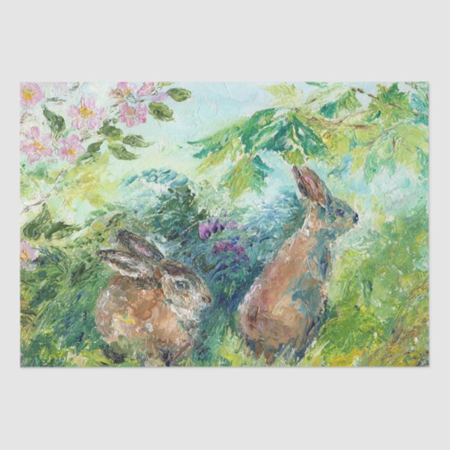 Bunny Rabbit Easter Spring Summer Artwork Tissue Paper (Front)
