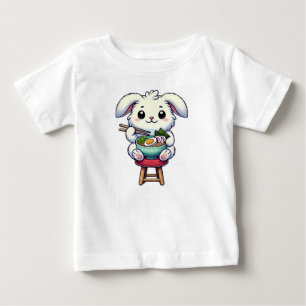 Bunny Rabbit Eating Ramen Baby T-Shirt
