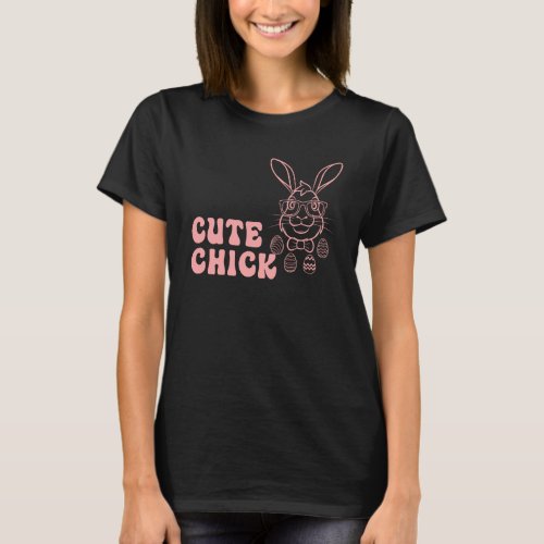 Bunny Rabbit Eggs Hunting Happy Easter Day Cute Ch T_Shirt