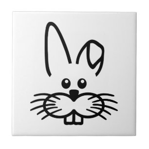 Bunny rabbit face ceramic tile