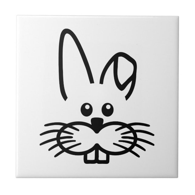 Bunny rabbit face ceramic tile (Front)