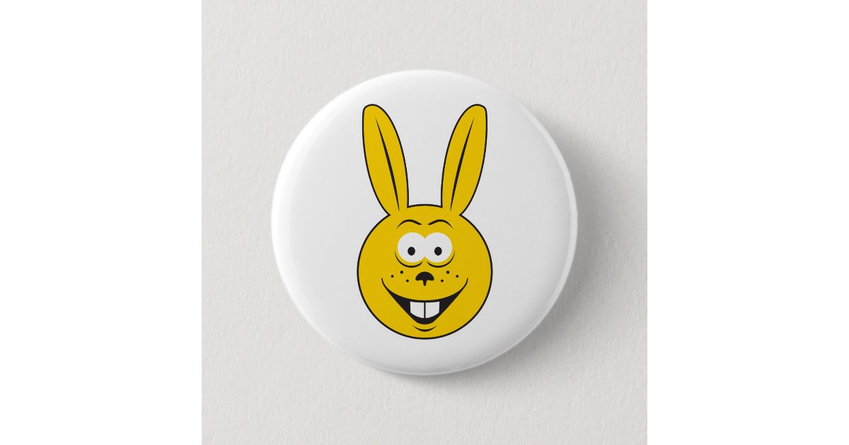 Bunny Rabbit Face Pinback Button | Zazzle