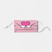 Bunny Rabbit Face | Pink Kids' Cloth Face Mask (Front, Folded)