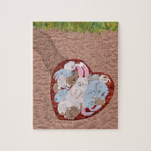Bunny Rabbit Family Asleep Underground Jigsaw Puzzle