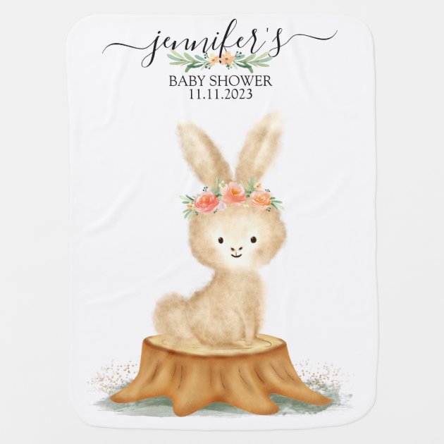 Bunny Rabbit Family wildlife baby newborn Animals Blanket