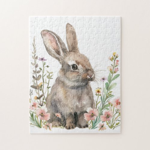 Bunny Rabbit Floral Puzzle