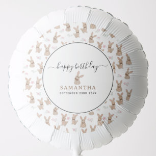 Bunny Rabbit Floral Wildflowers Coquette Birthday Balloon