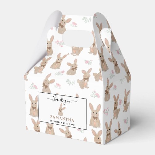 Bunny Rabbit Floral Wildflowers Coquette Bow Favor Boxes