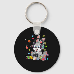 Bunny Rabbit Gaming Happy Easter Day Gamer Boy Gir Keychain