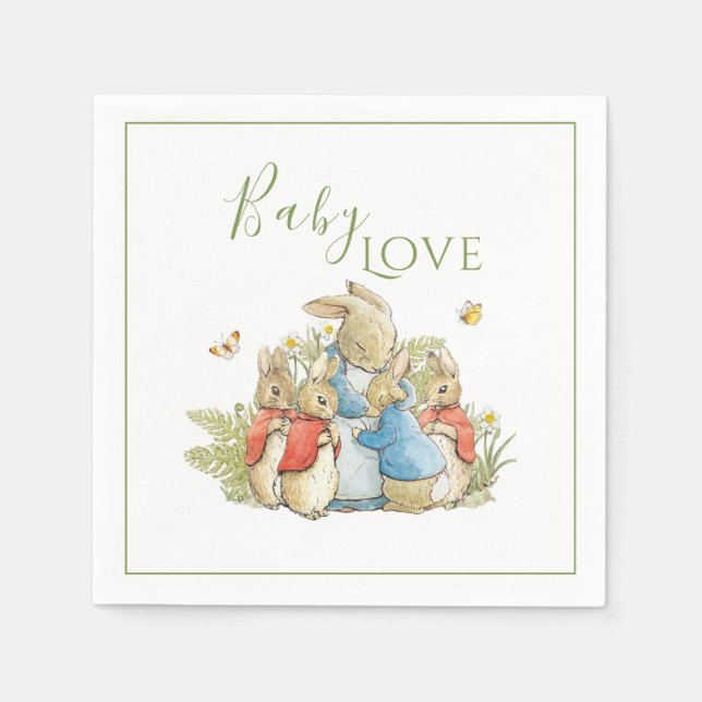 Bunny Rabbit Gender Neutral Shower Napkins (Front)