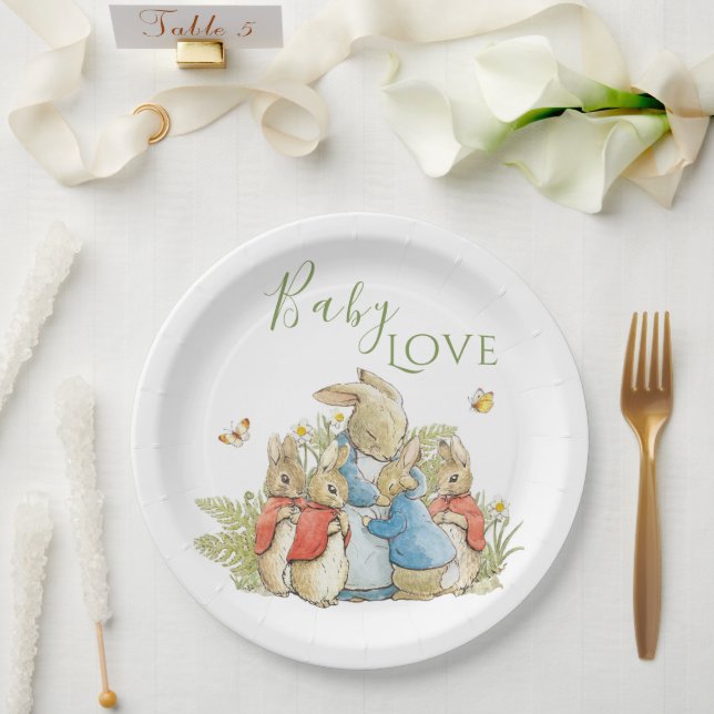 Bunny Rabbit Gender Neutral Shower Paper Plates (Wedding)