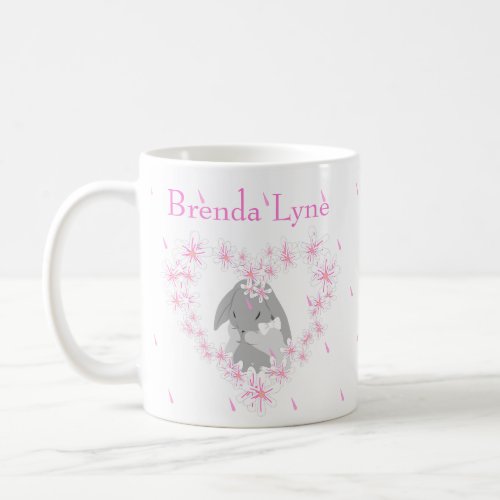 Bunny Rabbit Girl Pink Coffee Mug