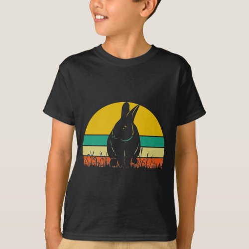 Bunny_Rabbit_Grass_Retro_Sunset_cutout T_Shirt