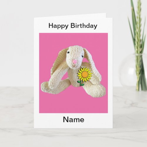 Bunny Rabbit greeting birthday card daughter etc