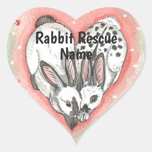 Bunny Rabbit Heart Care Rescue Sticker Personalize