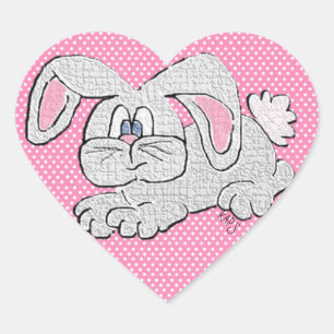 Bunny Rabbit Heart Sticker