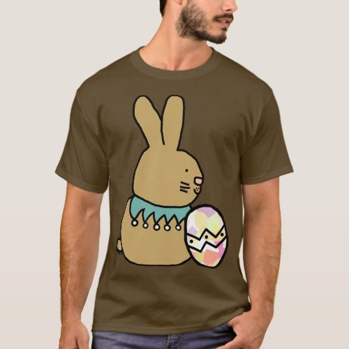 Bunny Rabbit Holding Easter Egg T_Shirt