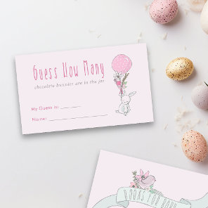 Bunny Rabbit How Many Baby Shower Guessing Game Enclosure Card