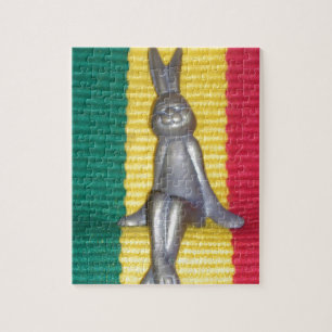 Bunny - Rabbit in Rasta Colors: A Touch of Groovy Jigsaw Puzzle