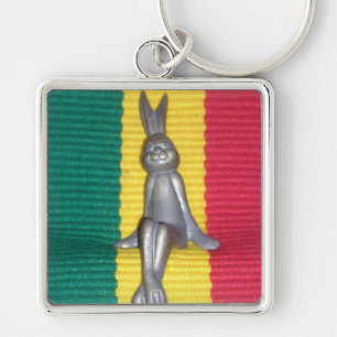 Bunny - Rabbit in Rasta Colors: A Touch of Groovy Keychain