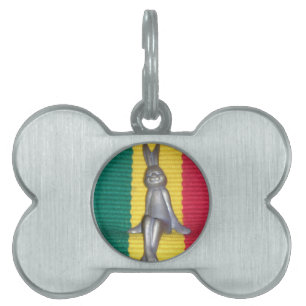 Bunny - Rabbit in Rasta Colors: A Touch of Groovy Pet Tag