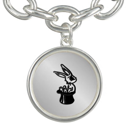 Bunny Rabbit in Top Hat Charm Bracelet
