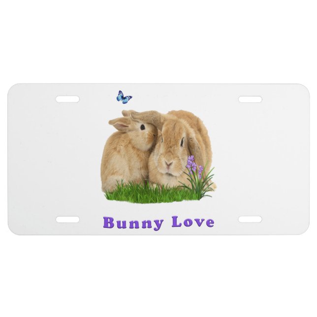 bunny rabbit  love licence plate (Front)