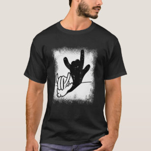 Bunny Rabbit Love You Hand Sign Language Shadow Bl T-Shirt