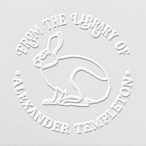 Bunny Rabbit Outline Library Book Name Embosser