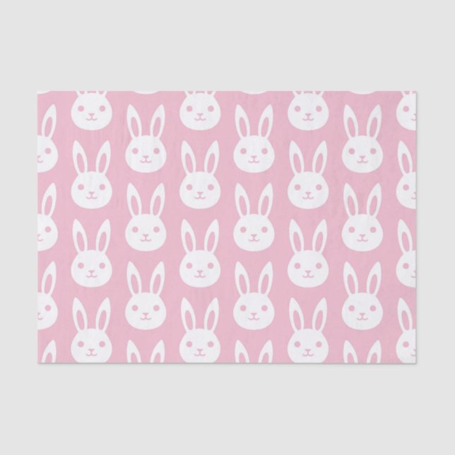 Bunny Rabbit Pattern Pink Tissue Paper (Front)
