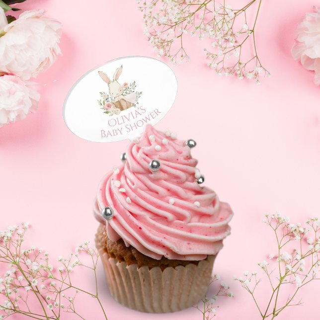 Bunny Rabbit Personalized Baby Shower Cake Topper (Creator Uploaded)