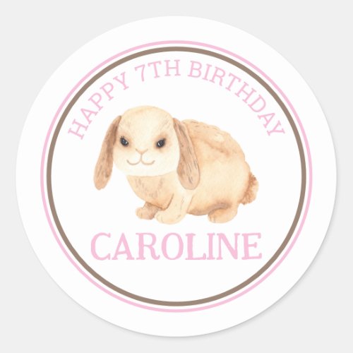 Bunny Rabbit Petting Zoo Birthday Party Sticker