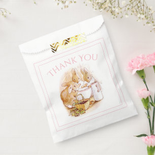 Bunny Rabbit Pink Baby Shower Favor Bag