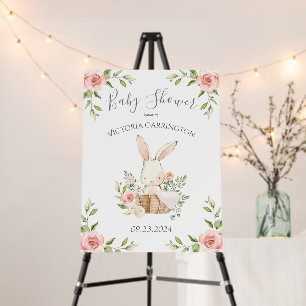 Bunny Rabbit Pink Baby Shower Foam Board