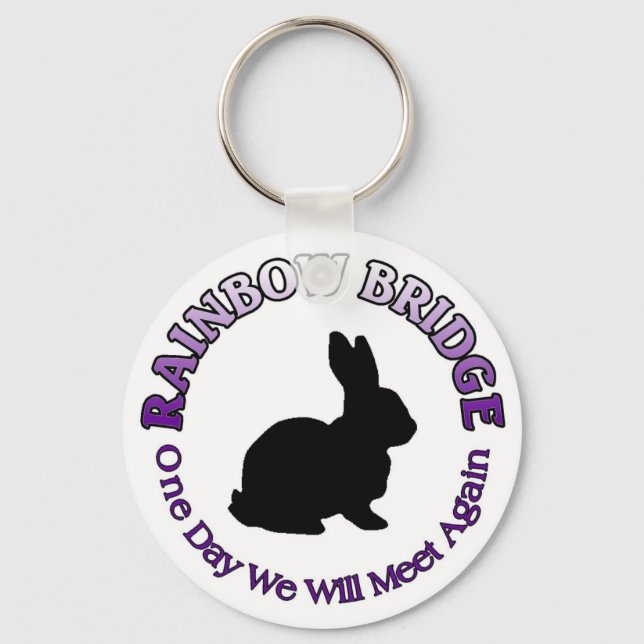 BUNNY RABBIT RAINBOW BRIDGE KEYCHAIN (Front)