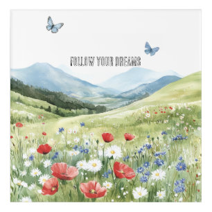 Bunny Rabbit Red Poppy Flowers Acrylic Print